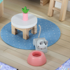 Casuță portabilă din lemn Hotel SPA animale în valiză cu mobilier, figurine câine și pisică, 18 accesorii, +3 ani