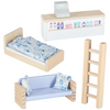 Casuță portabilă din lemn Hotel SPA animale în valiză cu mobilier, figurine câine și pisică, 18 accesorii, +3 ani