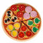 Set pizza cu ingrediente velcro, farfurie si accesorii - jucarie Montessori pentru copii, lemn