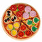 Set pizza cu ingrediente velcro, farfurie si accesorii - jucarie Montessori pentru copii, lemn