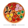 Set pizza cu ingrediente velcro, farfurie si accesorii - jucarie Montessori pentru copii, lemn