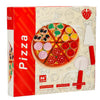 Set pizza cu ingrediente velcro, farfurie si accesorii - jucarie Montessori pentru copii, lemn