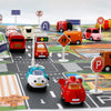 Covoras de joaca educativ pentru copii – centru de activitati oras cu strazi si semne de circulatie, 130x100 cm, impermeabil