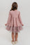 RADEYAH - Rochie din bumbac fin cu volan, aplicatii din tulle si fundita decorativa, roz