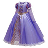 Rochie printesa Rapunzel pentru fete, costumatie joc de rol petreceri, serbari, carnaval si cadou ideal pentru sarbatori, aniversari sau zile de nastere