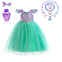 Rochie printesa Mica Sirena cu accesorii pentru fetite costumatie joc de rol petreceri, serbari, carnaval si cadou ideal pentru sarbatori, aniversari sau zile de nastere
