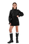 KELLY - Fusta/pantalon din stofa cu funda eleganta, skort negru