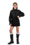 KELLY - Fusta/pantalon din stofa cu funda eleganta, skort negru