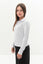 ELOISE – Bluza polo pentru fete cu maneca lunga, model rib, alb