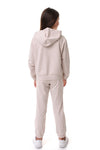 FRANCES- Trening din bumbac premium, set hanorac cu fermoar si pantaloni, bej