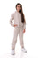 FRANCES- Trening din bumbac premium, set hanorac cu fermoar si pantaloni, bej