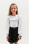 EDMY – Bluza eleganta din bumbac cu volane la guler si maneci bufante, alb