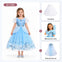 Set complet Prințesa balului pentru fete – rochiță de bal, crinolină, mănuși și pelerină, bleu