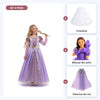 Set complet Prințesa regală lila pentru fete: rochiță de prințesă, crinolină, mănuși și pelerină, mov