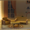 Casa de păpuși din lemn cu 3 etaje, mobilier complet, lumini LED și terasă, 78 cm, roz pastel