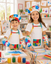 Șorț pentru Copii cu Bonetă și Mânecuțe, Impermeabil, pentru Pictură, Activități Artistice și Creative, Grădiniță și Școală, 3-7 ani