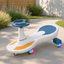 Mașinuță Fără Pedale Swing Car LED cu Roți Luminoase, Muzică și Volan 360°, Gravitațională, Alb Albastru