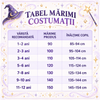 Rochie de vrăjitoare pentru fetițe, cu pălărie, baghetă și gentuță – costum cu steluțe pentru Halloween și petreceri tematice