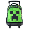 Ghiozdan Troler pentru Școală, Model Minecraft, cu 3 Compartimente, Mâner Telescopic, Bretele Ajustabile și Întărite, 44 × 33 × 22 cm, Multicolor