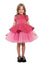 VERONICA - Rochita de ocazie din catifea cu buline si tulle fin cu crinolina, fuchsia