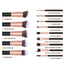Set 14 pensule de machiaj profesionale pentru ingrijirea frumusetii, ideal pentru aplicarea make-up-ului cu precizie in zona ochilor, buzelor si fetei, Negru