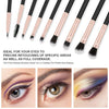 Set 14 pensule de machiaj profesionale pentru ingrijirea frumusetii, ideal pentru aplicarea make-up-ului cu precizie in zona ochilor, buzelor si fetei, Negru
