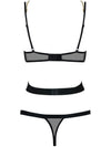 Body Bondy Teddy - lenjerie erotică cu decupaje și cupe transparente S/M, negru