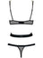 Body Bondy Teddy - lenjerie fină cu decupaje și cupe transparente S/M, negru