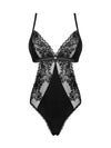 Body Maderris - lenjerie seducătoare cu decolteu sexy și din dantelă, negru