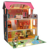 Căsuță de păpuși cu 3 etaje, mobilier complet cu grădină, lumini LED, 70 cm, lemn MDF multicolor