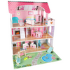 Căsuță de păpuși cu 3 etaje, mobilier complet cu grădină, lumini LED, 70 cm, lemn MDF multicolor