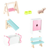 Căsuță de păpuși cu 3 etaje, mobilier complet cu grădină, lumini LED, 70 cm, lemn MDF multicolor