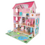 Căsuță de păpuși cu 3 etaje, mobilier complet cu grădină, lumini LED, 70 cm, lemn MDF multicolor
