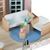 Căsuță de păpuși din lemn portabilă în valiză cu mobilier, 25 accesorii și spații de joacă, +3 ani