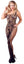 Bodystocking asimetric – catsuit sexy din plasă cu dantela si decupaje provocatoare S-L, negru