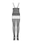 Bodystocking Obsessive F235 - catsuit elegant din plasă cu decupaje și model decorativ S-L (one size), negru