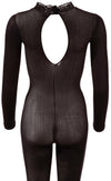 Bodystocking transparent - catsuit provocator din plasă fină și model clasic M/L, negru