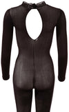 Bodystocking transparent - catsuit provocator din plasă fină și model clasic M/L, negru