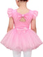 Costum de balet, gimnastica sau dans pentru fete: set body bumbac si fusta tutu roz cu aplicatii stralucitoare