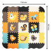 Covoraș puzzle din spumă 25 piese cu animale, țarc de joacă și saltea educativă pentru copii, 114x114 cm, multicolor