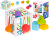 Cub senzorial Montessori cu benzi elastice și 7 forme colorate, jucărie educativă pentru bebeluși
