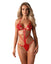Body Luiza Teddy – lenjerie erotica sexy din dantelă cu decupaje provocatare S/M, rosu