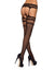 Dres Feisty Garter Stockings S214 din plasă fina cu model, portjartier și decupaje - mărime universala (one size), negru