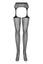 Dres Outstanding Garter Stockings S207 din plasă fina cu model, portjartier și decupaje - mărime universala (one size), negru