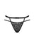 Chiloți Bagirela – tanga transparent cu decupaje decorative, imprimeu animal print și accesorii metalice, negru