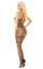 Bodystocking Eve - catsuit elegant din plasă cu dantelă și decupaje S-L (one size), negru
