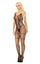 Bodystocking Eve - catsuit elegant din plasă cu dantelă și decupaje S-L (one size), negru