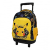 Ghiozdan Troler pentru Școală, Model Pokémon, cu 2 Compartimente, Mâner Telescopic, Bretele Ajustabile și Întărite, 44 × 33 × 22 cm, Galben
