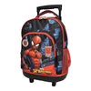 Ghiozdan Troler pentru Școală, Model Spiderman, cu 2 Compartimente, Mâner Telescopic, Bretele Ajustabile și Întărite, 44 × 33 × 23 cm, Multicolor