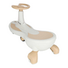 Mașinuță Fără Pedale Swing Car LED cu Roți Luminoase, Muzică și Volan 360°, Gravitațională, Alb Rose Gold